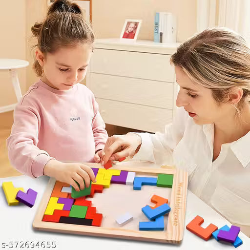 Wooden Tetris Puzzle Brain teasers Toy